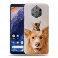 Дизайнерский силиконовый чехол для Nokia 9 PureView Собака и котенок
