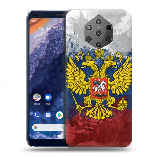 Дизайнерский силиконовый чехол для Nokia 9 PureView Российский флаг и герб
