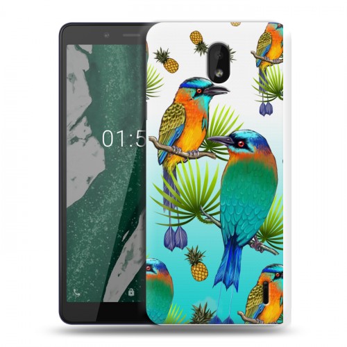 Дизайнерский силиконовый чехол для Nokia 1 Plus Птицы и фрукты
