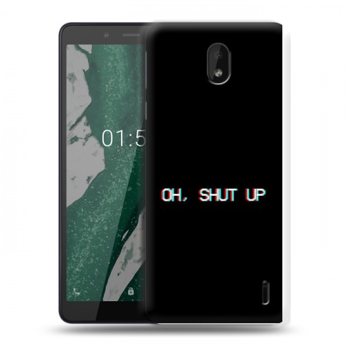 Дизайнерский силиконовый чехол для Nokia 1 Plus Минимализм на черном