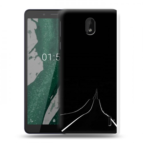 Дизайнерский силиконовый чехол для Nokia 1 Plus Минимализм на черном