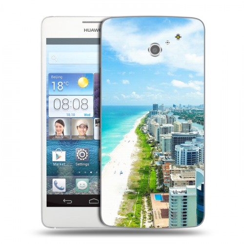 Дизайнерский пластиковый чехол для Huawei Ascend D2 пляж