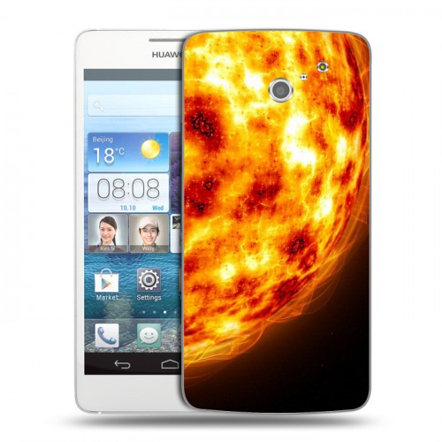 Дизайнерский пластиковый чехол для Huawei Ascend D2 Солнце