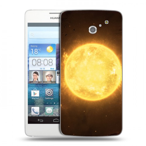 Дизайнерский пластиковый чехол для Huawei Ascend D2 Солнце