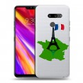 Полупрозрачный дизайнерский пластиковый чехол для LG G8 ThinQ Флаг Франции