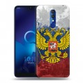 Дизайнерский пластиковый чехол для Alcatel 3 (2019) Российский флаг и герб