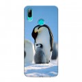 Дизайнерский пластиковый чехол для Huawei Y7 (2019) Пингвины