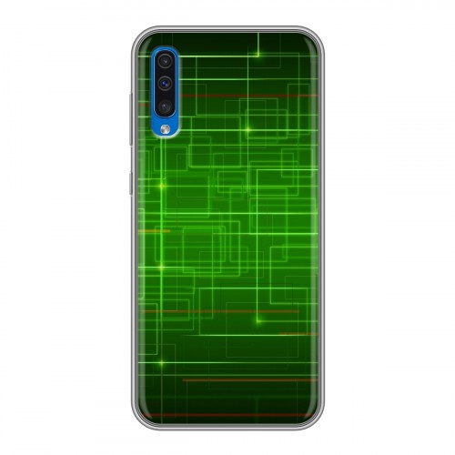 Дизайнерский силиконовый с усиленными углами чехол для Samsung Galaxy A50 Абстракции Сетка