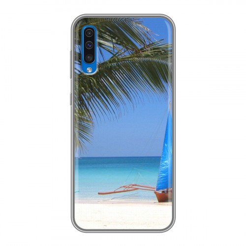 Дизайнерский силиконовый с усиленными углами чехол для Samsung Galaxy A50 пляж
