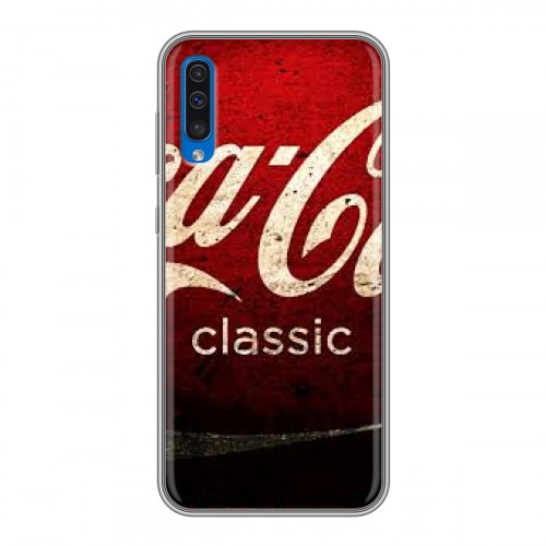 Дизайнерский силиконовый чехол для Samsung Galaxy A50 Coca-cola
