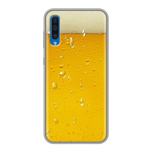 Дизайнерский силиконовый с усиленными углами чехол для Samsung Galaxy A50 Пузырьки пива