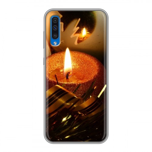 Дизайнерский силиконовый чехол для Samsung Galaxy A50 Новогодние свечки