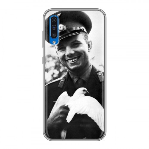 Дизайнерский силиконовый чехол для Samsung Galaxy A50 Юрий Гагарин