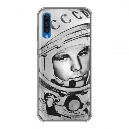 Дизайнерский силиконовый чехол для Samsung Galaxy A50 Юрий Гагарин
