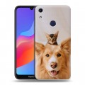 Дизайнерский пластиковый чехол для Huawei Honor 8A Собака и котенок