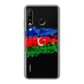 Полупрозрачный дизайнерский силиконовый чехол для Huawei P30 Lite Флаг Азербайджана
