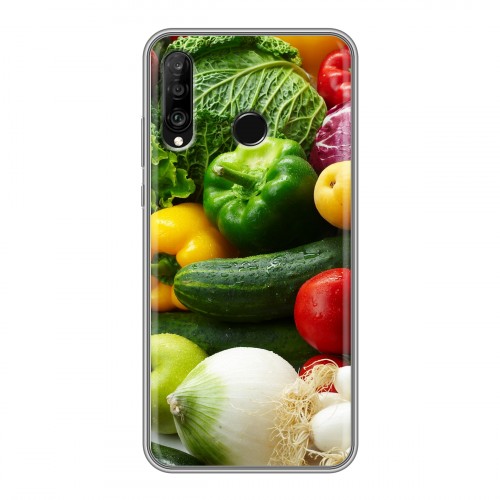 Дизайнерский силиконовый чехол для Huawei P30 Lite Овощи