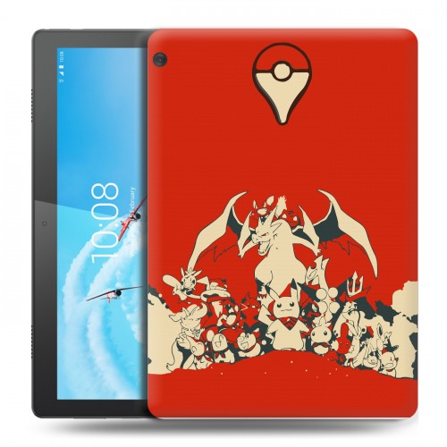 Дизайнерский силиконовый чехол для Lenovo Tab M10 Pokemon Go