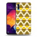 Дизайнерский силиконовый с усиленными углами чехол для Samsung Galaxy A70 Пчелиные узоры