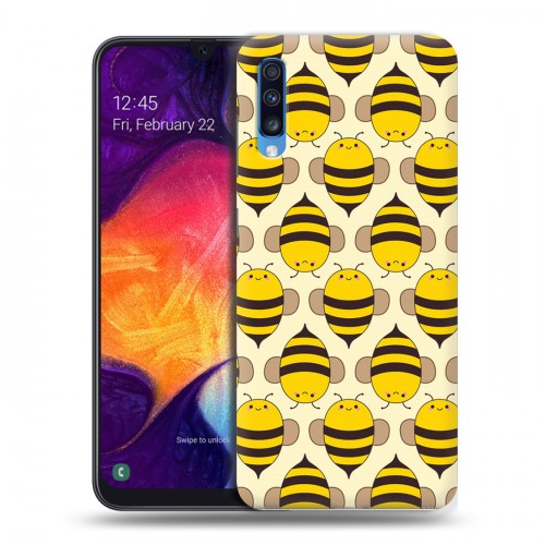 Дизайнерский силиконовый с усиленными углами чехол для Samsung Galaxy A70 Пчелиные узоры