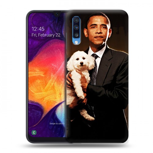 Дизайнерский силиконовый с усиленными углами чехол для Samsung Galaxy A70 Барак Обама
