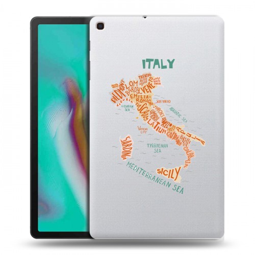 Полупрозрачный дизайнерский пластиковый чехол для Samsung Galaxy Tab A 10.1 (2019) Флаг Италии