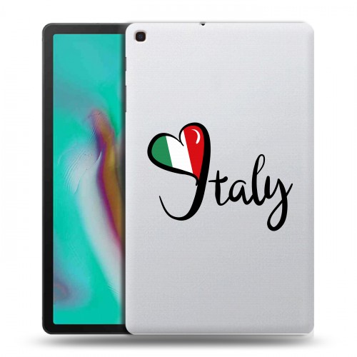 Полупрозрачный дизайнерский силиконовый чехол для Samsung Galaxy Tab A 10.1 (2019) Флаг Италии