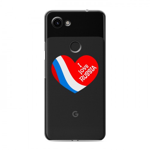 Полупрозрачный дизайнерский пластиковый чехол для Google Pixel 3a Российский флаг