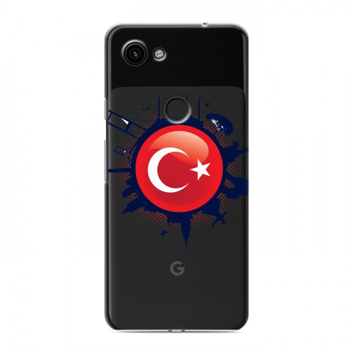 Полупрозрачный дизайнерский пластиковый чехол для Google Pixel 3a Флаг Турции