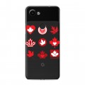 Полупрозрачный дизайнерский пластиковый чехол для Google Pixel 3a Флаг Канады