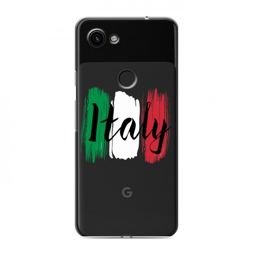 Полупрозрачный дизайнерский пластиковый чехол для Google Pixel 3a Флаг Италии