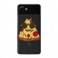 Полупрозрачный дизайнерский пластиковый чехол для Google Pixel 3a Прозрачная Пицца
