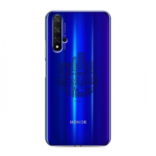 Полупрозрачный дизайнерский пластиковый чехол для Huawei Honor 20 Прозрачные париж