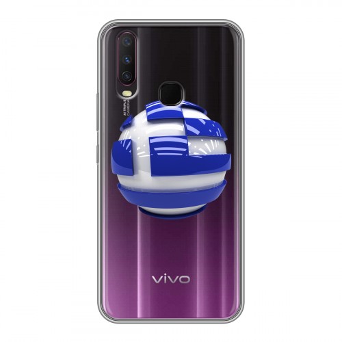 Полупрозрачный дизайнерский силиконовый чехол для Vivo Y17 флаг греции
