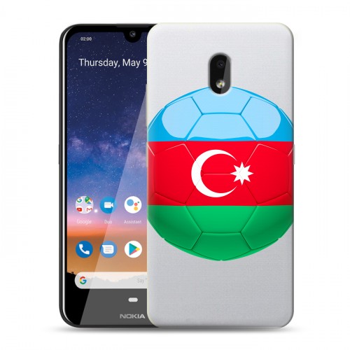 Полупрозрачный дизайнерский пластиковый чехол для Nokia 2.2 Флаг Азербайджана