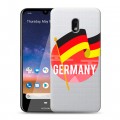 Полупрозрачный дизайнерский пластиковый чехол для Nokia 2.2 Флаг Германии