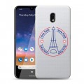 Полупрозрачный дизайнерский пластиковый чехол для Nokia 2.2 Флаг Франции