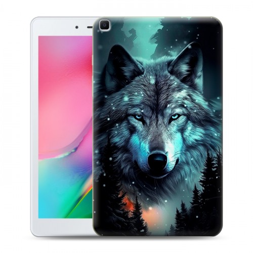 Дизайнерский силиконовый чехол для Samsung Galaxy Tab A 8.0 (2019) Волк и луна