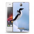 Дизайнерский силиконовый чехол для Sony Xperia E Пингвины