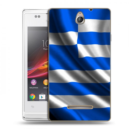 Дизайнерский пластиковый чехол для Sony Xperia E Флаг Греции