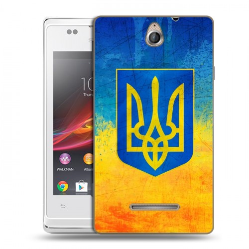 Дизайнерский пластиковый чехол для Sony Xperia E Флаг Украины