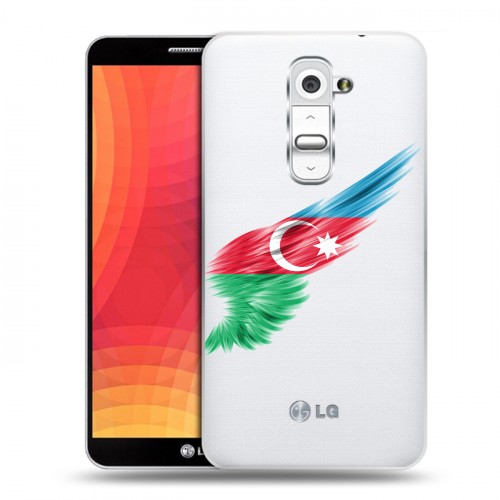 Полупрозрачный дизайнерский силиконовый чехол для LG Optimus G2 Флаг Азербайджана