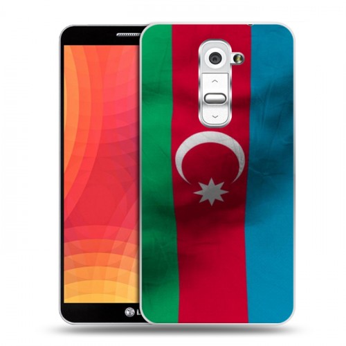 Дизайнерский пластиковый чехол для LG Optimus G2 Флаг Азербайджана