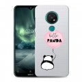 Полупрозрачный дизайнерский силиконовый с усиленными углами чехол для Nokia 7.2 Прозрачные панды - смайлики