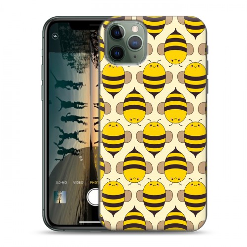 Дизайнерский пластиковый чехол для Iphone 11 Pro Max Пчелиные узоры