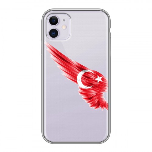 Полупрозрачный дизайнерский пластиковый чехол для Iphone 11 Флаг Турции