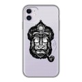 Полупрозрачный дизайнерский силиконовый чехол для Iphone 11 Прозрачные обезьяны
