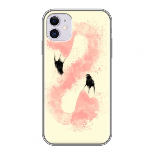 Дизайнерский силиконовый чехол для Iphone 11 Розовые фламинго