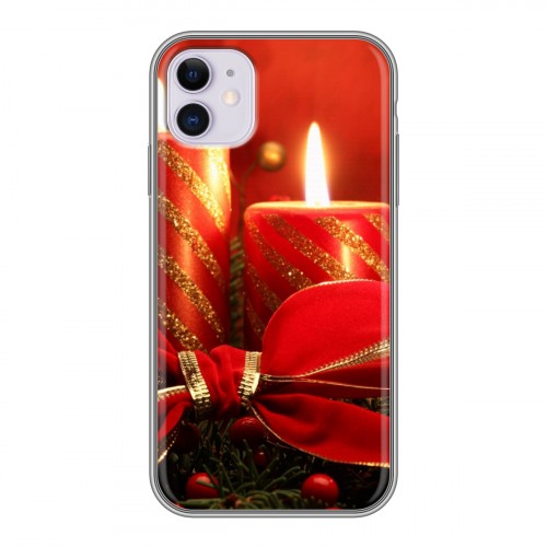Дизайнерский силиконовый чехол для Iphone 11 Новогодние свечки