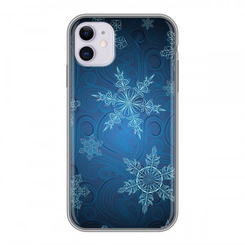 Дизайнерский силиконовый чехол для Iphone 11 Снежинки